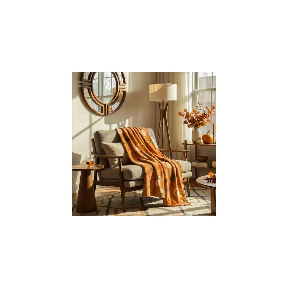 Autumn Harvest Flannel Throw Blanket, W50 x L70in